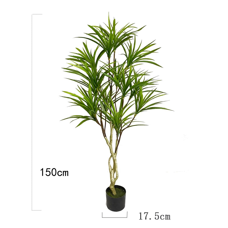 90-180cm Large Artificial Tree Fake Palm Plant Big Tropical Agave Potted Floor Tree For Home Living Room Shop Window Decor