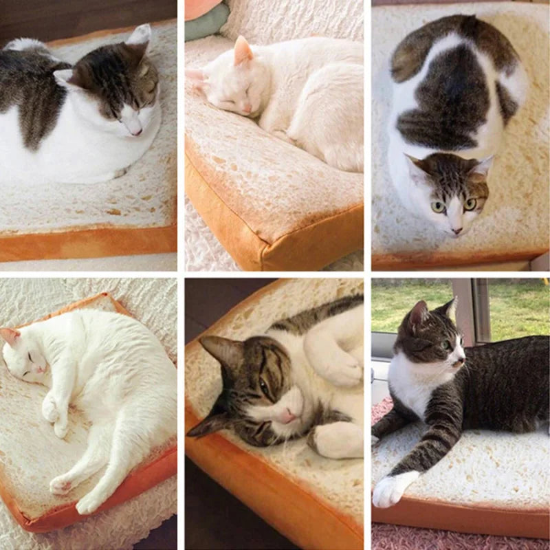 Toast Bread Cat Bed Pet Sleeping Cushion Dog Beds Warm Puppy Kitten Nest Mattress Pet Mat Kennel Mattress Dog Accessories