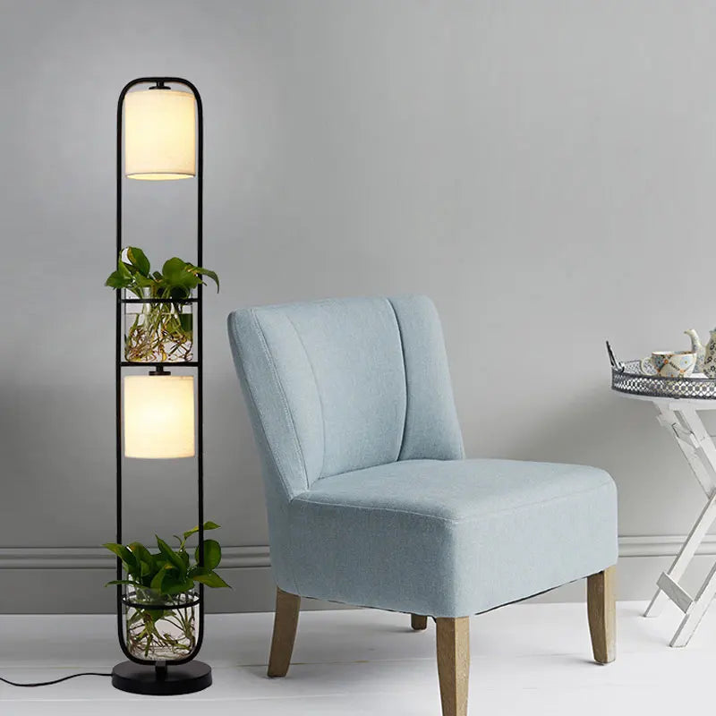 Modern Plant Pot Led Floor Lamps for Living Room Simple Glass Standing Lamp Bedroom Floor Lights Cafe Bar Stand Light Fixtures