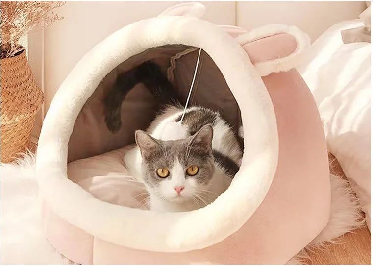 Warm Soft Cat Bed Winter Warm House Cave Pet Dog Soft Nest Kennel Kitten Bed House Sleeping Bag for Small Medium Dogs Supplies