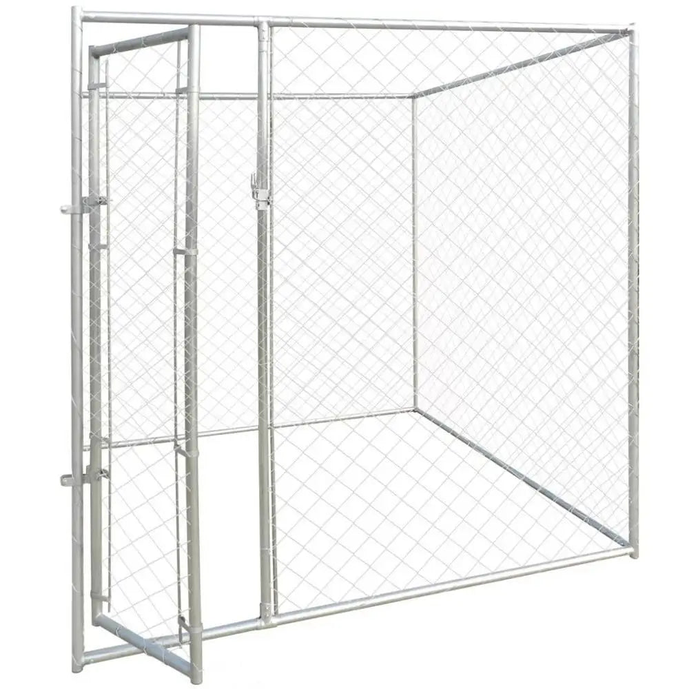 Outdoor Dog Kennel Fence Heavy Duty Large 6'x6' Galvanized Steel Frame and Mesh Lockable Latch System Easy Assemble[US-Stock]