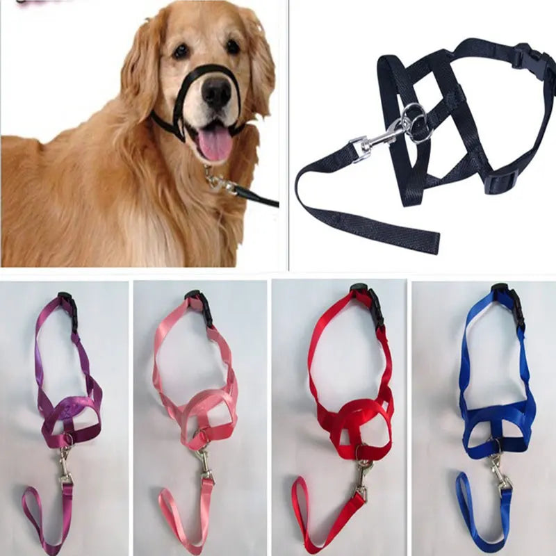 Adjustable Leader Belt Dog Collar No Pull Bite Straps Harness Head Collar Muzzle Dog Halter Training Leash Leader Classic Collar