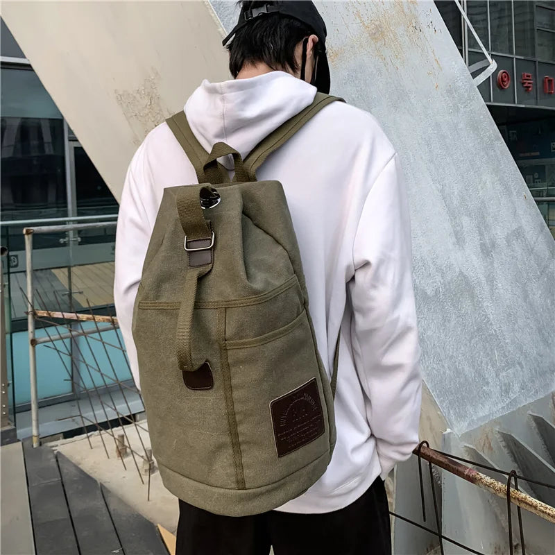 2022 Large Capacity Rucksack Man Travel Duffel Mountaineering Backpack Male Luggage Canvas Bucket Shoulder Bags Men Backpacks