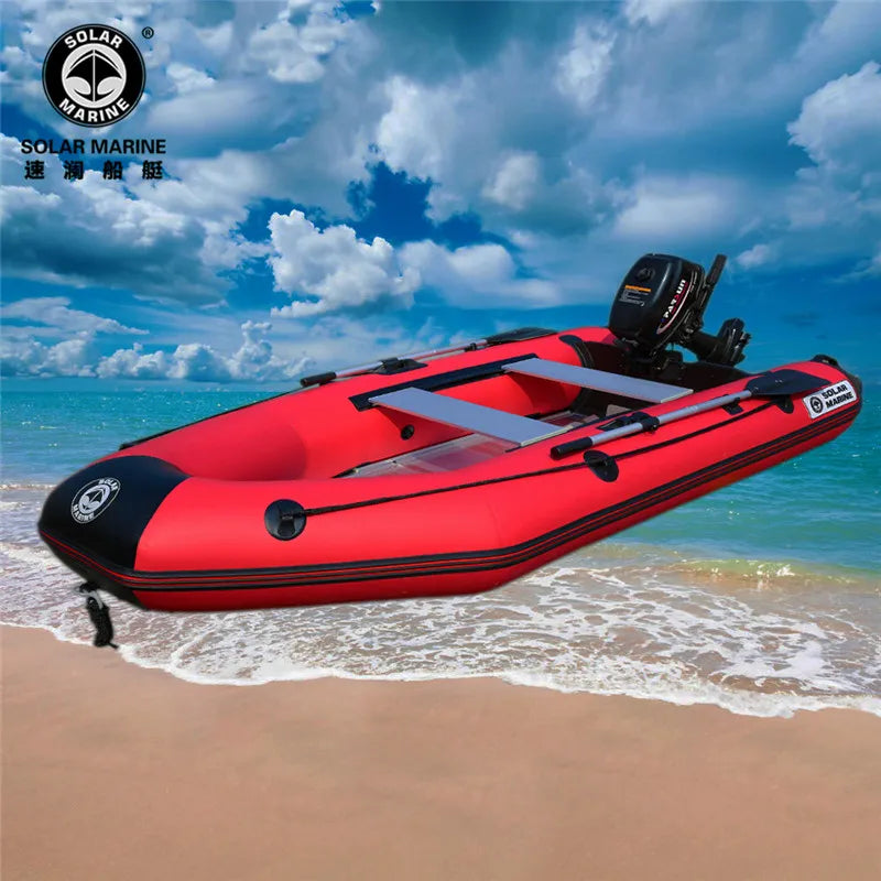 Solar Marine 5 Person 3 M PVC Inflatable Assault Kayak Speed Boat Fishing Canoe Casual Hovercraft Aluminum Floor