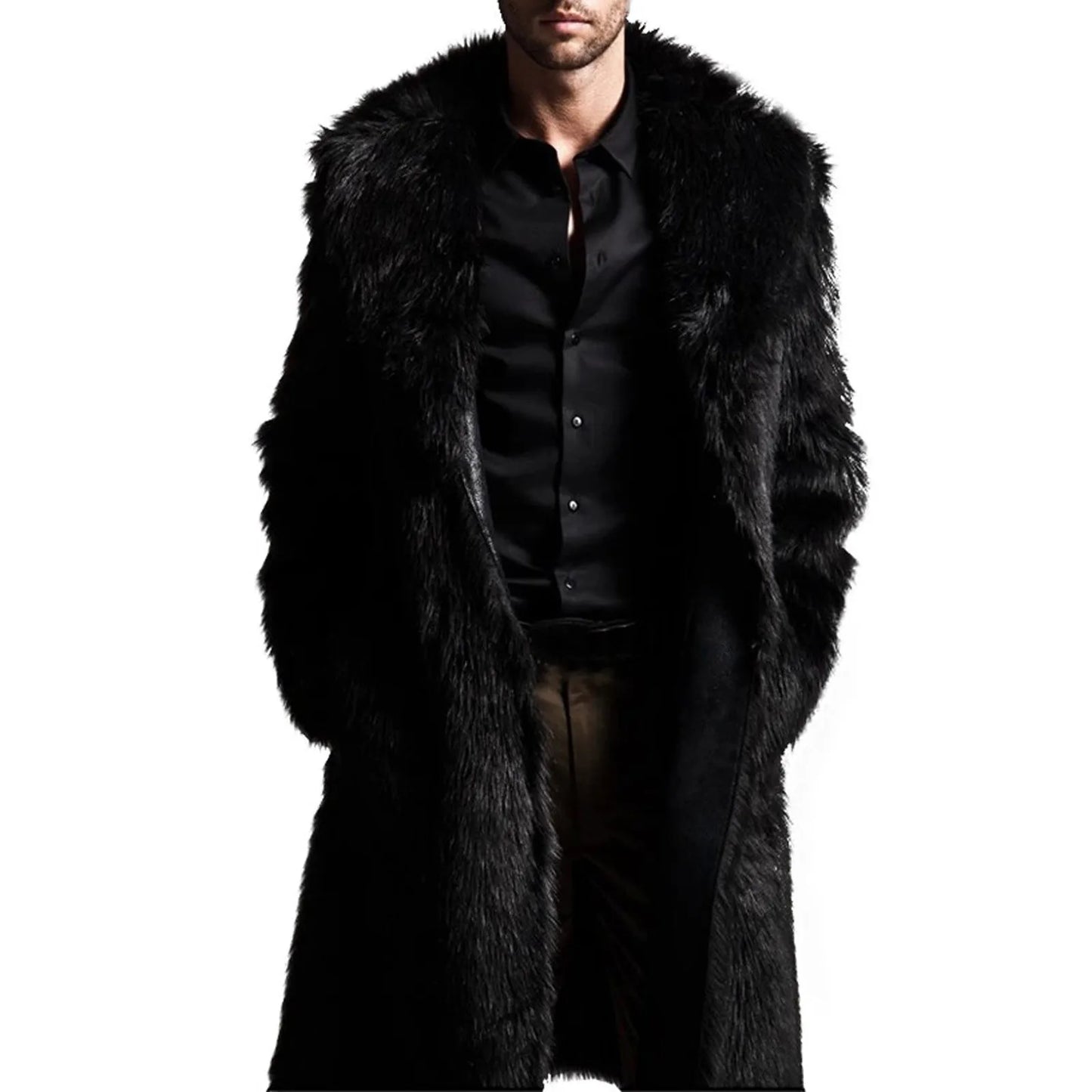 Mens Vintage Faux Fur Teddy Coat Autumn Winter Casual Fashion Long Jacket Thick Warm Outwear Oversize Male Fur Chaqueta #T1G