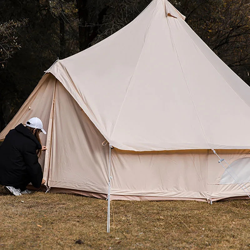 Outdoor Camping Mongolia Yurt Tent 3*3M Large Space 200g TC Cotton Canvas Tent Camping Traveling All Seasons Luxury Yurt Tent