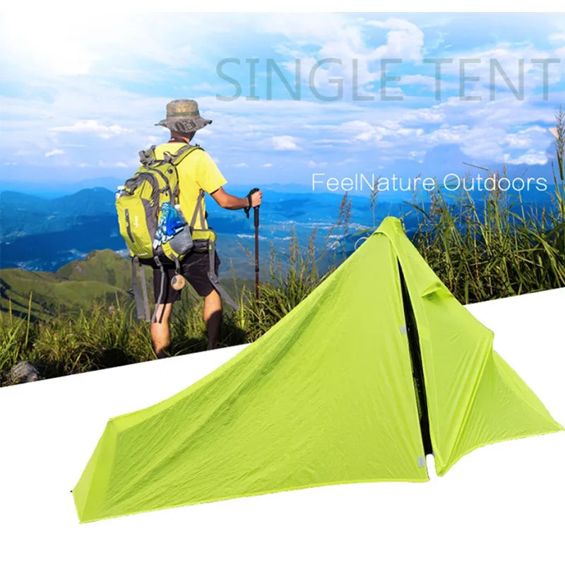 Marvquester Ultralight Waterproof Two-Layer Pole-less UL Trekking Pole Pyramid Tent