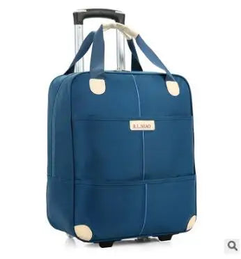 New 2017 travel trolley bag with wheels women men Unisex luggage bag on wheel suitcase Travel Duffle Oxford Travel bag on wheels