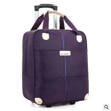 New 2017 travel trolley bag with wheels women men Unisex luggage bag on wheel suitcase Travel Duffle Oxford Travel bag on wheels