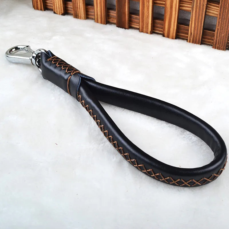 1PC New Leather Dog Collars And Leashes High Quality Short Pet Leash Belt Traction Rope For Dogs Breed Accessories P20