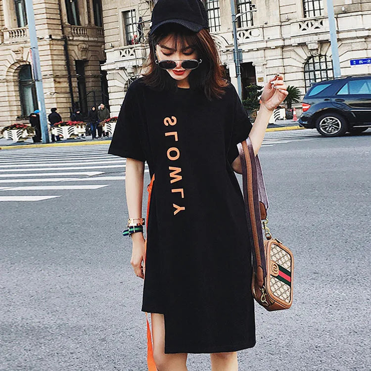 Women Long T shirt  Fashion Casual Punk Rock Pok Long T Shirt Vestidos Women's Clothing Clothes Tops