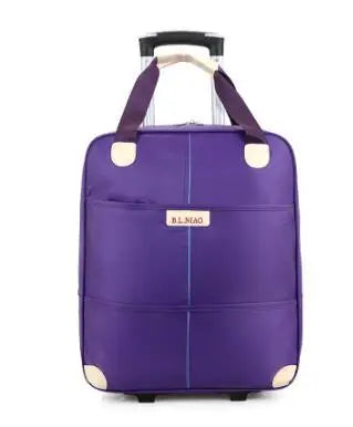 New 2017 travel trolley bag with wheels women men Unisex luggage bag on wheel suitcase Travel Duffle Oxford Travel bag on wheels