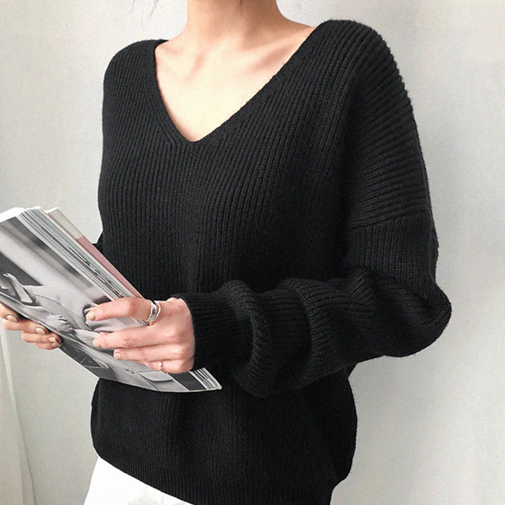 2020 Autumn Winter Women Long Batwing Sleeve V Neck Irregular Hem Loose Ribbed Knitted Sweater Women's Clothing свитер женский