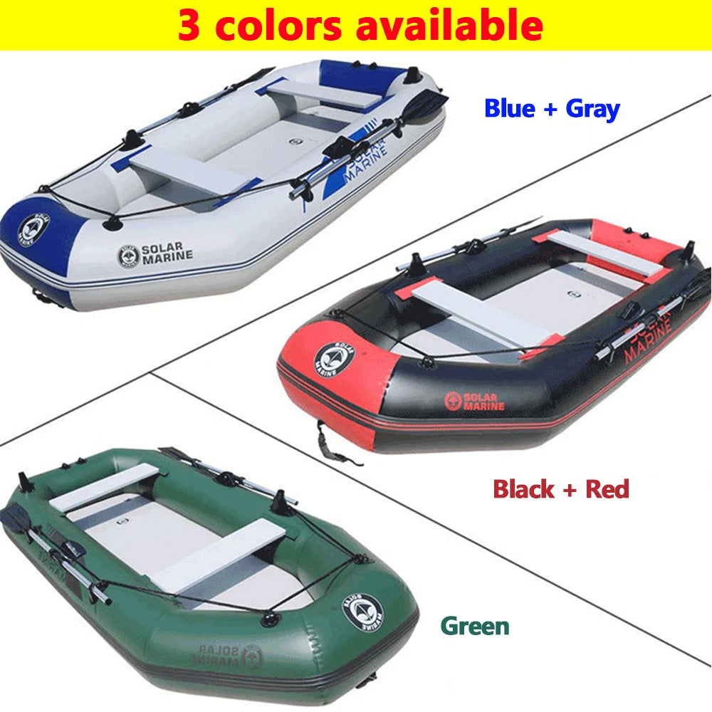 3 Person 230 CM Inflatable Fishing Boat Rowing Kayak Canoe Hovercraft Dinghy Air Mat Bottom Outdoor Water Sport