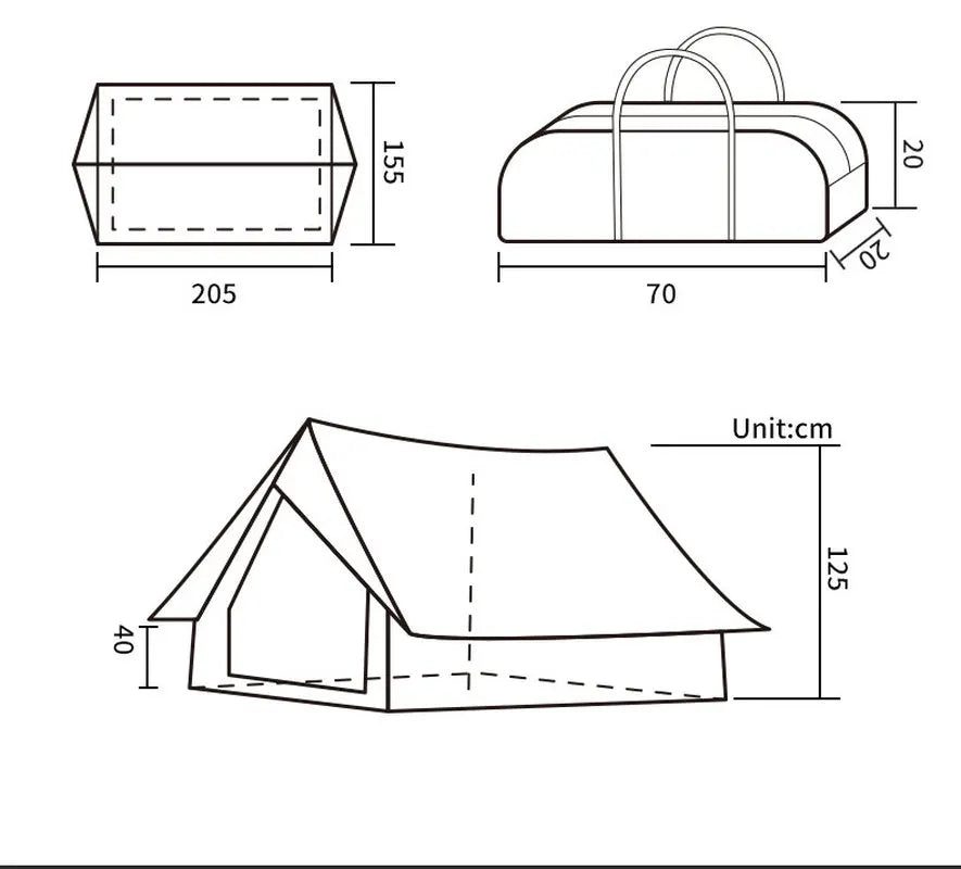 Outdoor Luxury Tent Nordic Vintage Cotton White Bear Cabin Small Room Light Luxury Cotton Double Technology Cotton-Cloth Tent