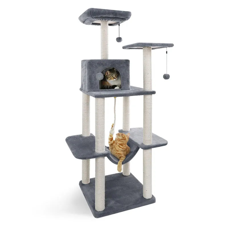 Cat Tree Furniture Tower Climb Activity Tree Scratcher Play House Kitty Tower Furniture Pet Play House