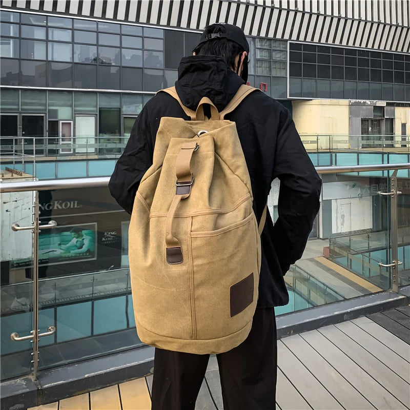 2022 Large Capacity Rucksack Man Travel Duffel Mountaineering Backpack Male Luggage Canvas Bucket Shoulder Bags Men Backpacks