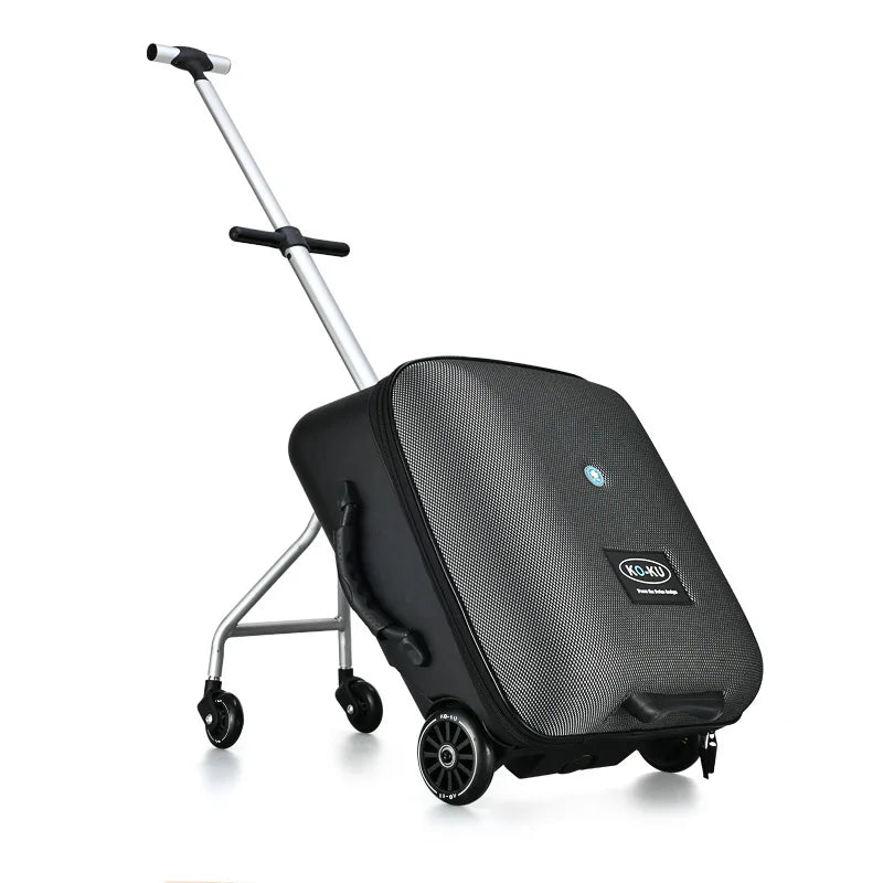 TRAVEL TALE Kids Scooter Suitcase Lazy Carry On Rolling Luggage Box Sitting Trolley Bag For Baby