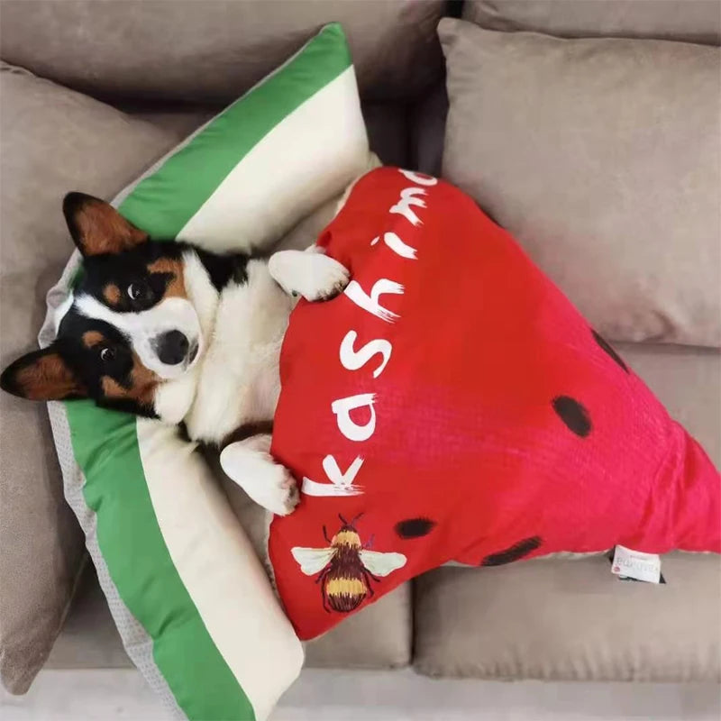 Dog Bed Warm Cool Cotton Kennel Pizza Mat Supplies For Small Medium Dog Pet Bed Dogs cat puppy mat Travel Sleeping bag House