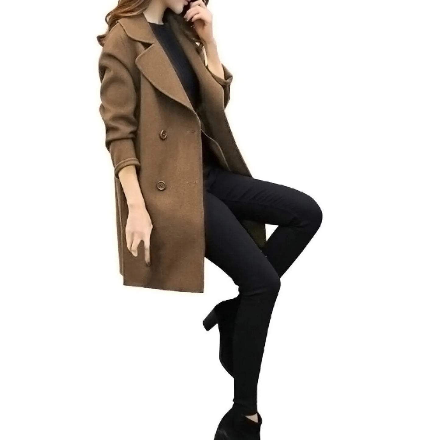 Womens Autumn Winter Jacket Coat Green Long Casual women Outwear Slim Cardigan Winter warm Coat Overcoat female fashion clothes