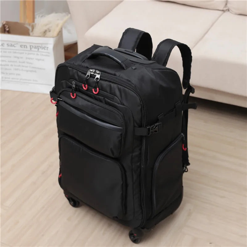 Multifunctional boarding trolley suitcase bags fashion lightweight backpack , men women laptop SLR camera luggage bag