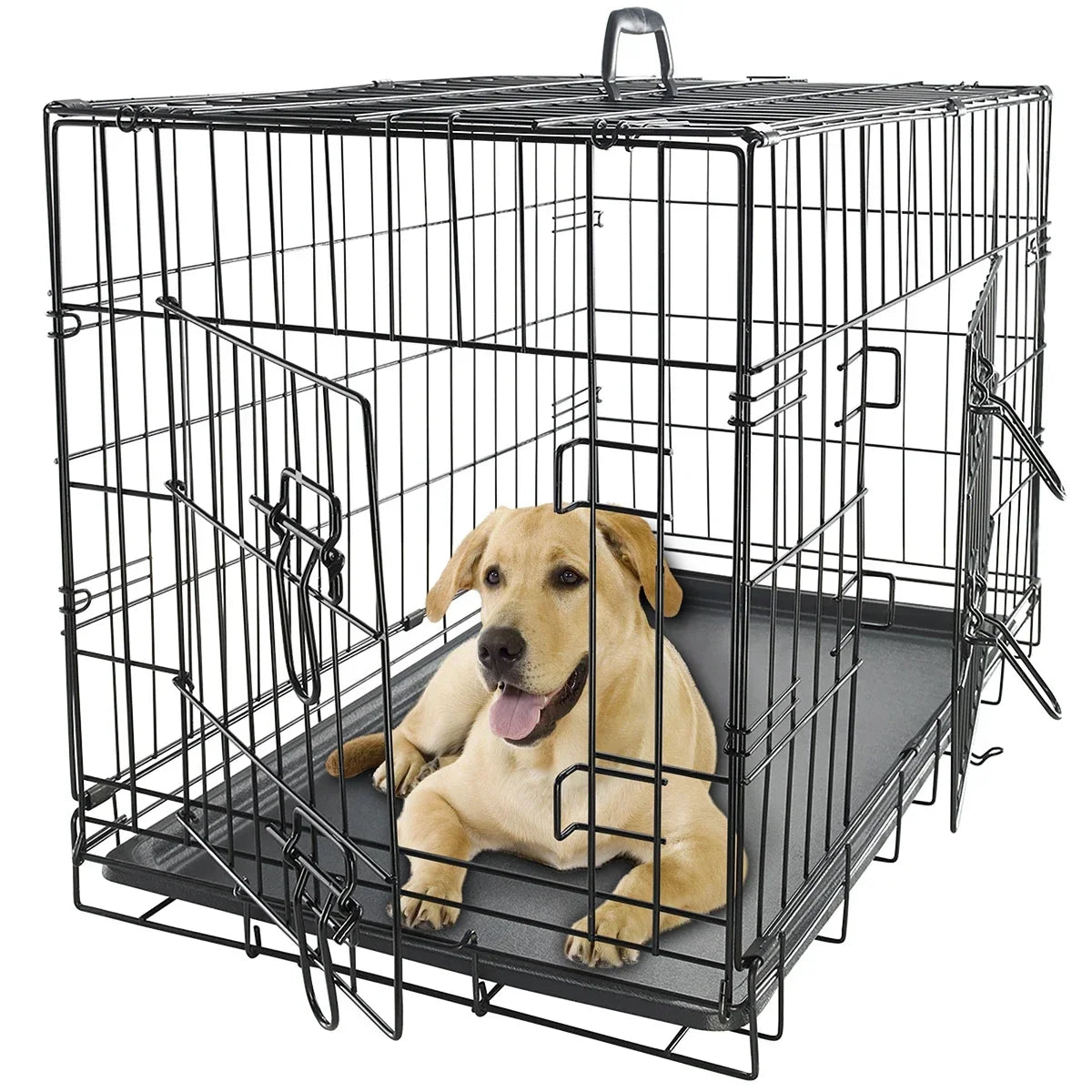 36'' Foldable Collapsible Metal Large Xxl Dog Cage Metal Kennels, Stackable Dog Cages For Large Dog, Wholesale Dog Crate