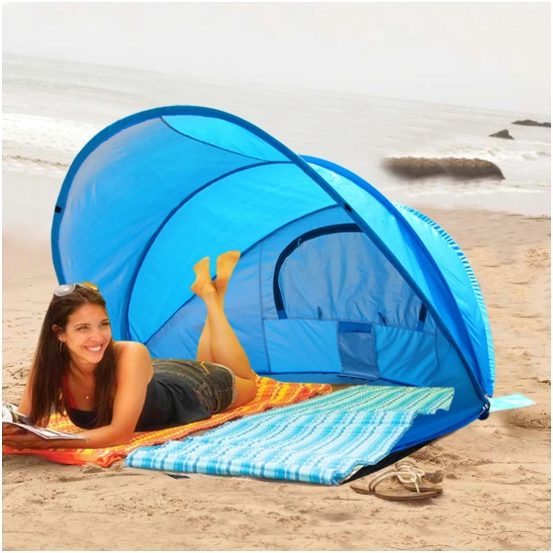 New Beach Tent Sun Protection and Shading Fully Automatic Outdoor Quick Opening Foldable Fishing Twin Tent