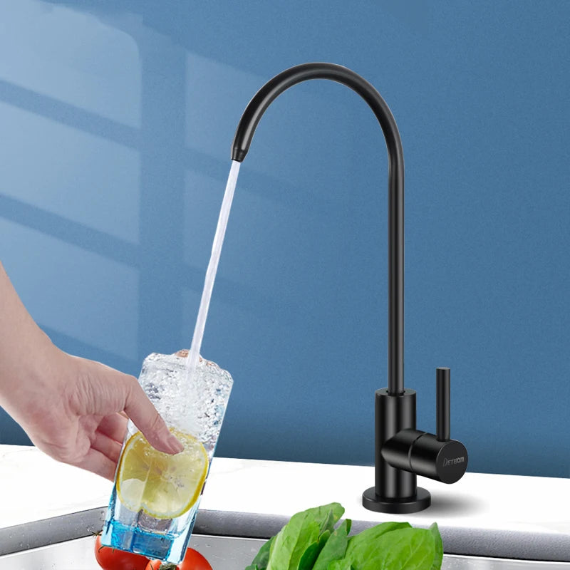 Matte Black Direct Drinking Faucets Stainless Steel Kitchen Tap For Anti-Osmosis Purifier  Water And Kitchen Sink Faucet