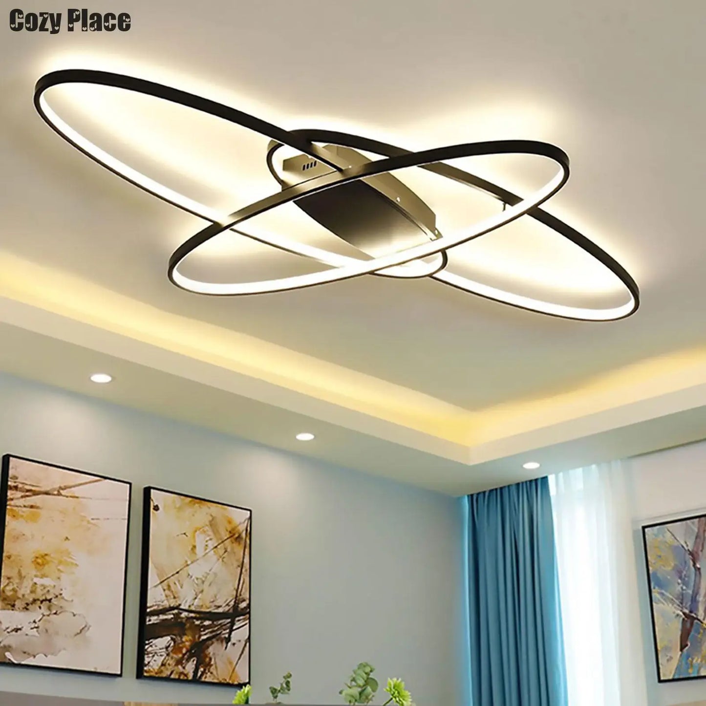 LED Ceiling Chandelier Ceiling Light LED Modern Geometric Home Decor Lighting Indoor Lamp Living Room Chandeliers Black/White