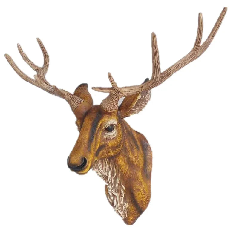 Creative Wall Mounted Animal Deer Head Wall Decoration Handmade Farmhouse Decoration Resin Living Room Home Decoration