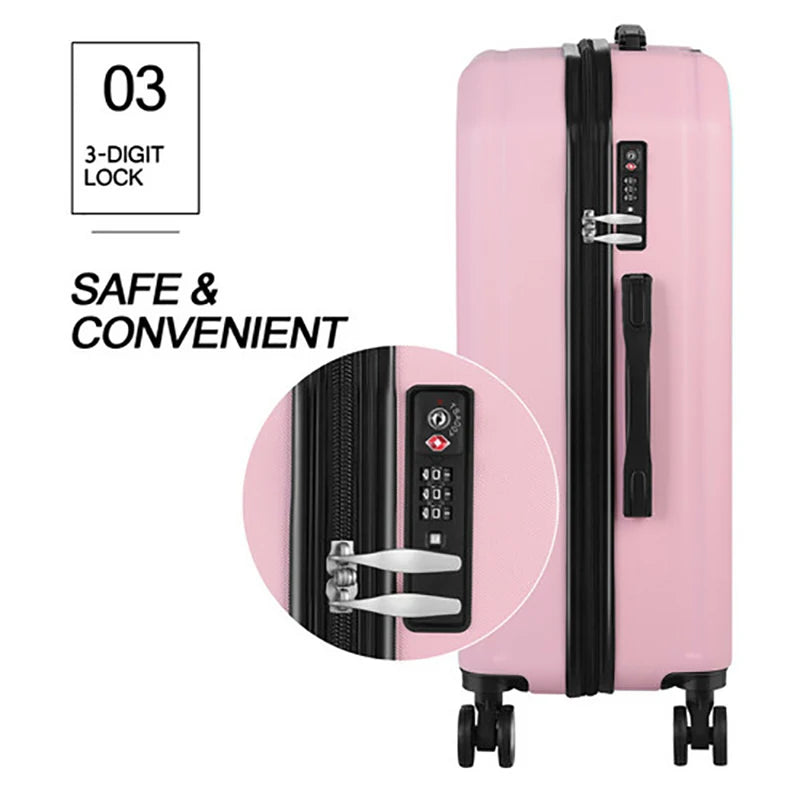 20''28 Inch Trunk Universal Wheel Travel Suitcases Beige Pink Color Girl Mini Luggage Valise Voyage Homme Luggage Suitcase