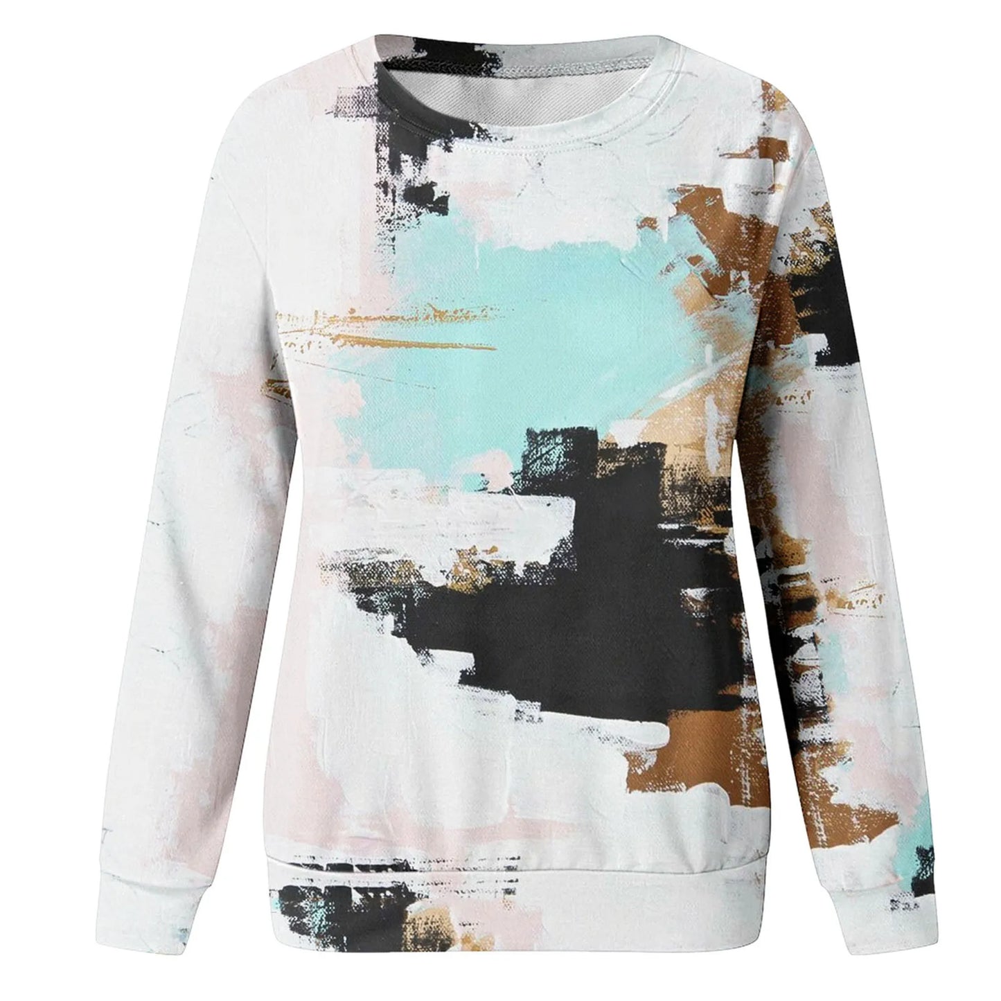 Women Casual Tie Dye Printing Sweatshirt Top Long Sleeved Sweatshirt Casual Pullover Top Color Sleeve