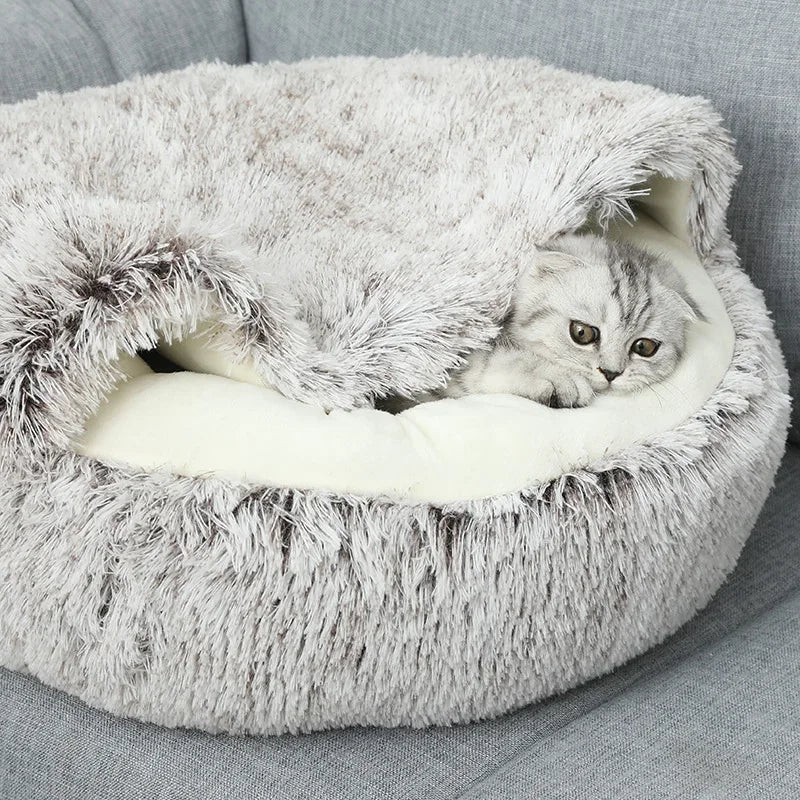 Spring 2 In 1 Cat Bed Round Pet Bed House Dog Bed Sleeping Bag Sofa Cushion Nest For Small Dogs Cats Kitten  dog house