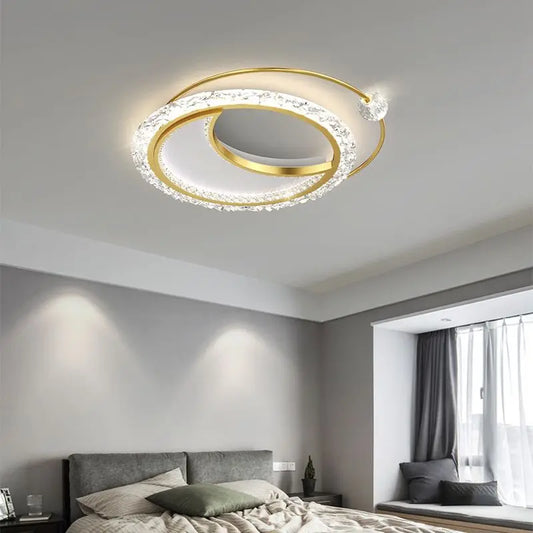 Modern LED Shine Minimalist Ceiling Lamps Acrylic Gold Chandeliers Living Dining Room Bedroom Lights Home Decor Luster Fixtures