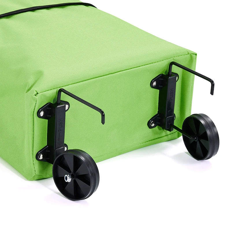 Folding Shopping Pull Cart Trolley Bag With Wheels Foldable Shopping Bags  Reusable Grocery Bags Food Organizer Vegetables Bag