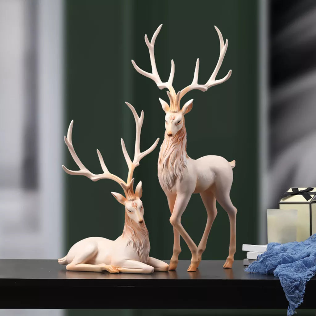 Deer Decoration Black Reindeer Ornaments for Shelf Living Room Craft Furnishings Elk Reindeer Ornaments Sculptures Home Decor