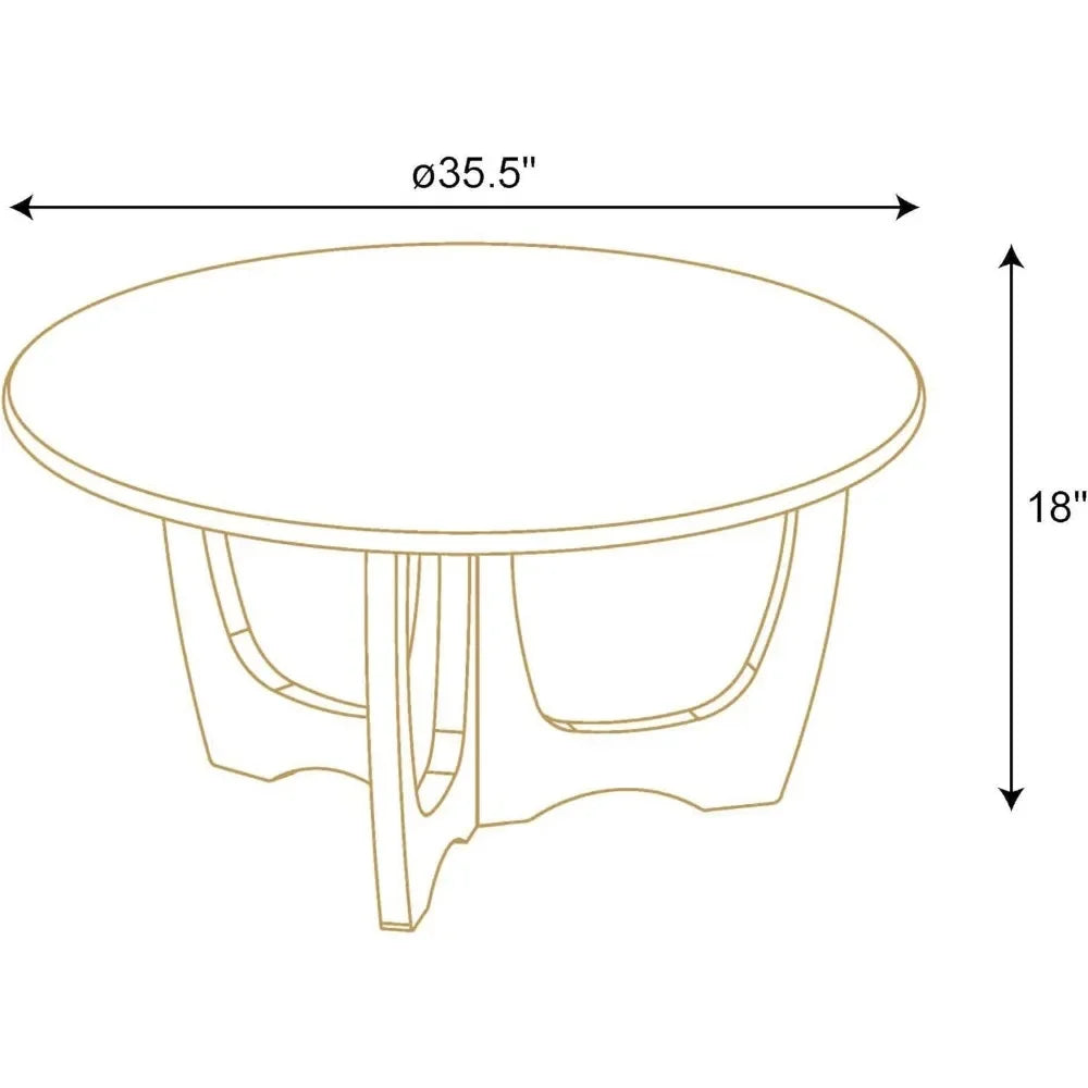 Living Room Tables Coffee Table for Living Room 36 X 18 Inches Accent Couch Home Decoration Wooden Round Coffee Table Curved Leg