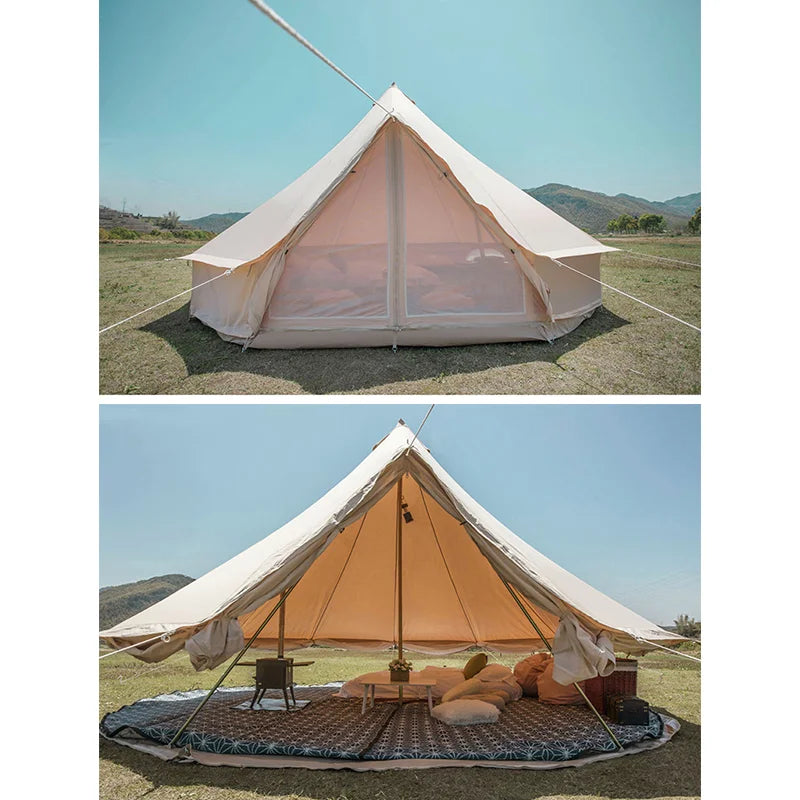 YOUSKY Cotton Teepee Yurt Tent Luxury Big Tent 5-8 Persons Resort 3M 4M 5M  Family Camping Travel Premium Tent