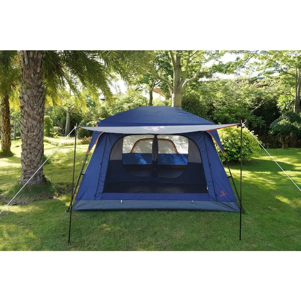 Extra Large Tent 10-12 Person(B),Family Cabin Tents,2 Rooms,Straight Wall,3Doors and 3 Windows with Mesh,Waterproof,Double Layer