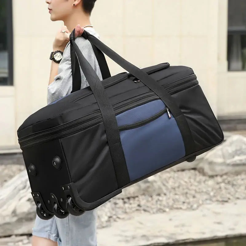 Trolley Bag Wheeled Storage Bag Carry-on Luggage Travel Suitcase Bag Oxford Waterproof Super Large Capacity Rolling Luggage