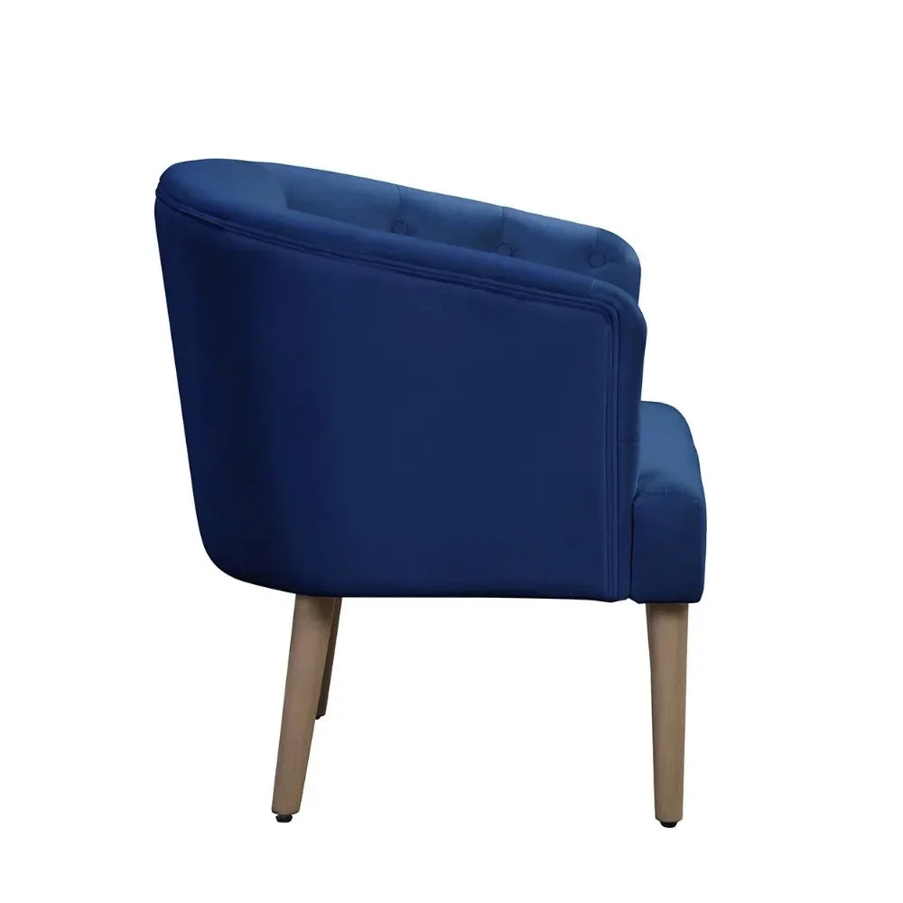 Barrel Accent Chair,Deep Cobalt Blue, Velvet Upholstery, Adult Accent Chairs for Living Room  Sillones