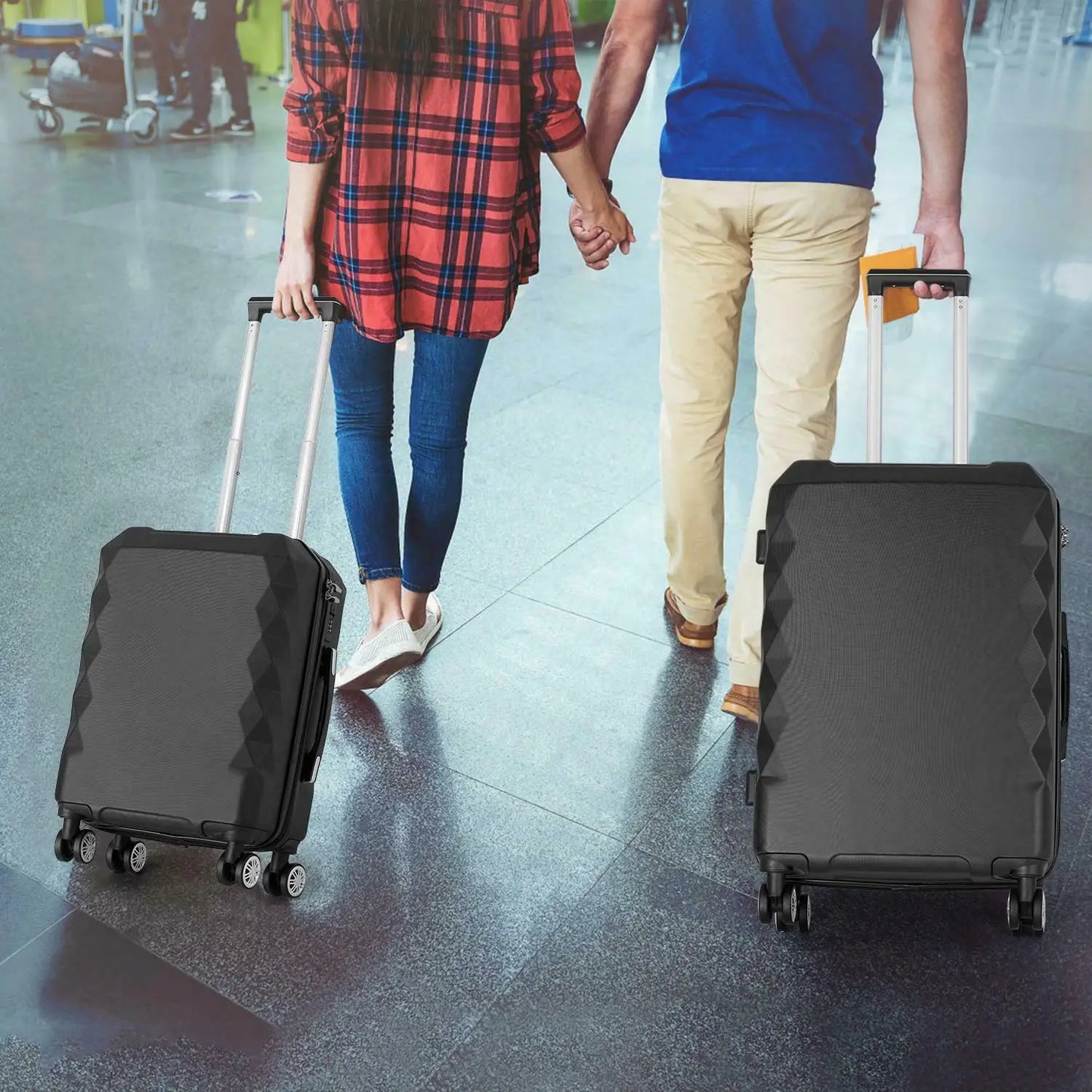 3pcs Luggage Set (20/24/28 Inch) Hardside Luggage with Spinner Wheels for Travel Boarding Luggage