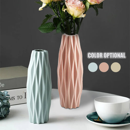 1pc Plastic Shatterproof Flower Plant Pot Vase Study Room Home Wedding Decor Living Room Decoration Home Decoration Accessories