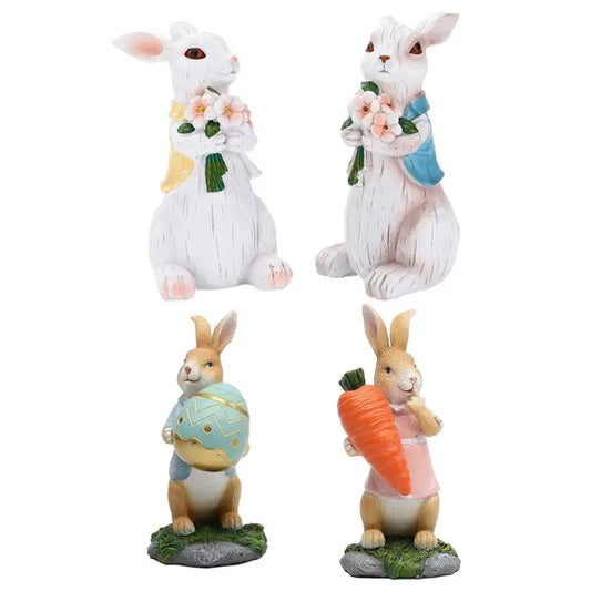 Easter Rabbit Decoration Bunny Figure Craft Ornament Home Holiday Cute Bunny Home Decoration Easter Rabbit Decoration