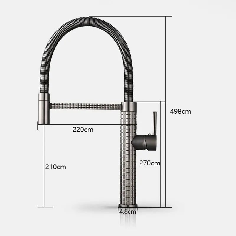 2023 Kitchen Faucet Matte Gray Sink Faucet Single Hole Single Handle Drop Down Spring Faucet Deck Installation Kitchen Water Tap