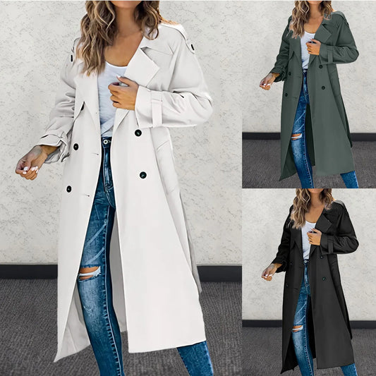 Women's Mid Length Casual Versatile Trench Coat Western Fashion