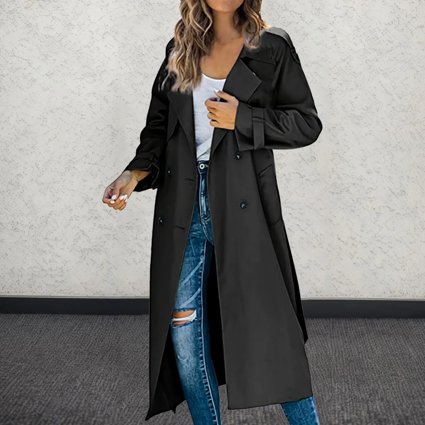 Women's Mid Length Casual Versatile Trench Coat Western Fashion