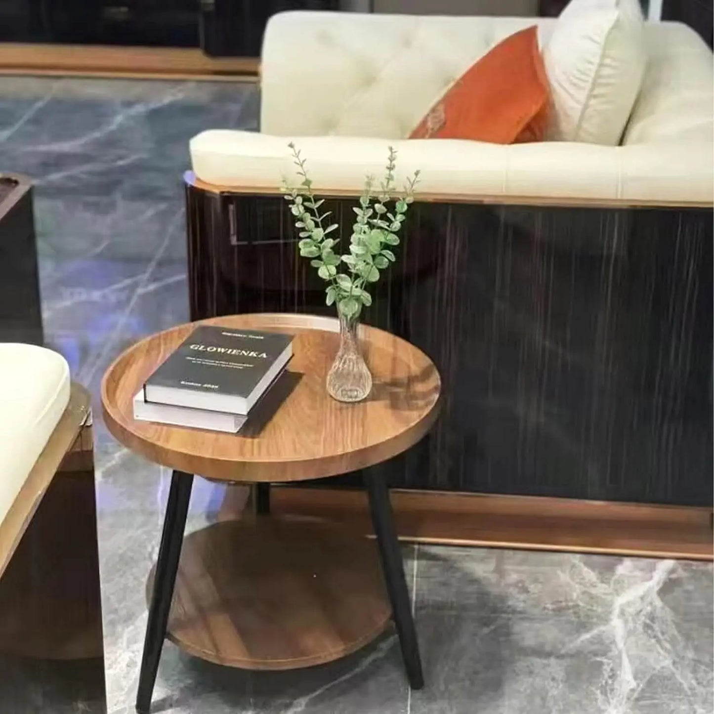 Nordic Luxury Coffee Table Modern Round Double Small Side Table Movable Small Round Table Apartment Living Room Sofa Side Table