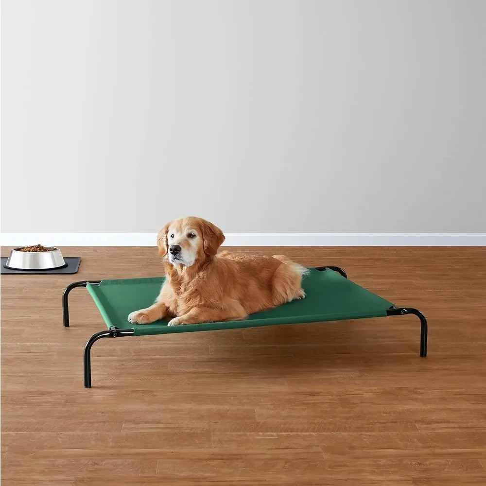 Large Dog Beds and Furniture Basics Cooling Elevated With Metal Frame 130 X 80 X 19 Cm(L *W*H) Green Pet Accessories