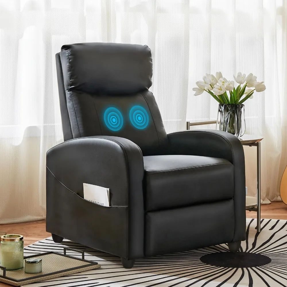 2023 New Recliner Chair for Living Room, Massage PU Leather Recliner Sofa